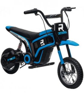 HOMCOM 24V Kids Electric Motorbike with Twist Grip Throttle, Music, Horn - Blue