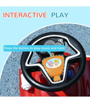 AIYAPLAY Ride On Car Foot to Floor Design with Under Seat Storage, Red