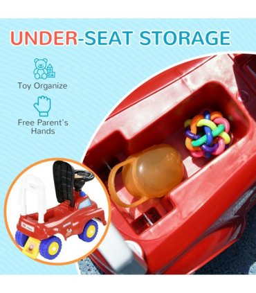 AIYAPLAY Ride On Car Foot to Floor Design with Under Seat Storage, Red