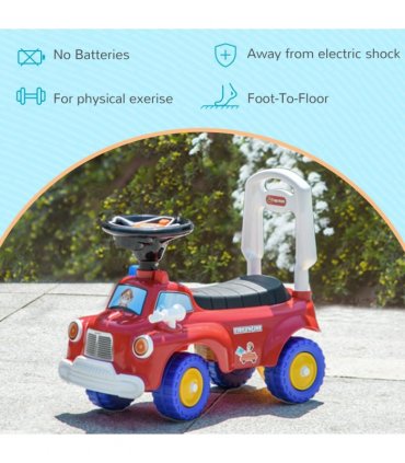 AIYAPLAY Ride On Car Foot to Floor Design with Under Seat Storage, Red