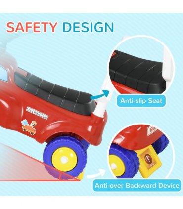 AIYAPLAY Ride On Car Foot to Floor Design with Under Seat Storage, Red