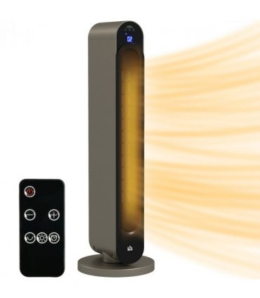 HOMCOM 2200W Ceramic Heater for Home with Remote Control, 12H Timer, Silver