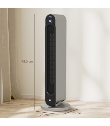 HOMCOM 2200W Ceramic Heater for Home with Remote Control, 12H Timer, Silver