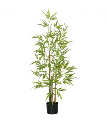 HOMCOM Artificial Plant Bamboo Artificial Tree Height 120 cm with Pot