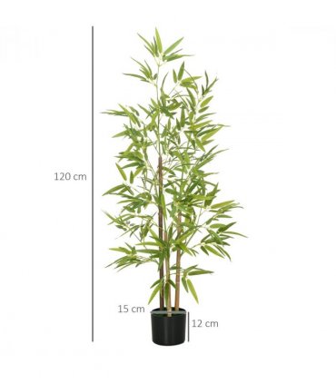 HOMCOM Artificial Plant Bamboo Artificial Tree Height 120 cm with Pot
