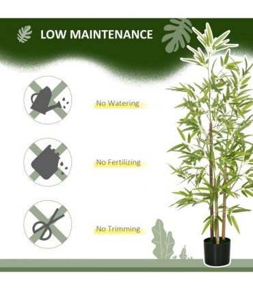HOMCOM Artificial Plant Bamboo Artificial Tree Height 120 cm with Pot