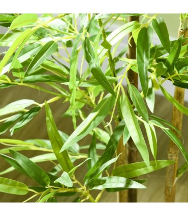 HOMCOM Artificial Plant Bamboo Artificial Tree Height 120 cm with Pot