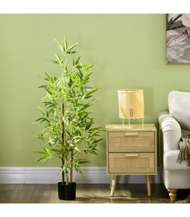 HOMCOM Artificial Plant Bamboo Artificial Tree Height 120 cm with Pot