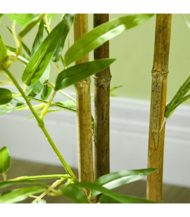 HOMCOM Artificial Plant Bamboo Artificial Tree Height 120 cm with Pot