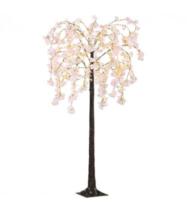 HOMCOM 180cm Cherry Blossom Tree Light with 350 LED Lights Fake Sakura Tree