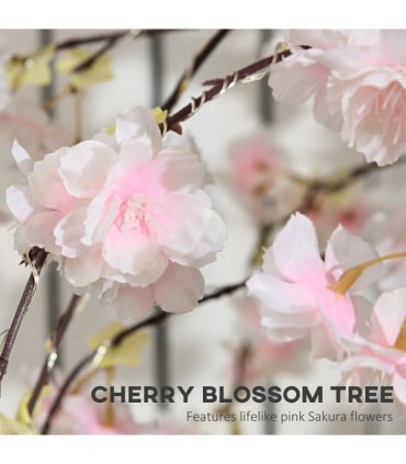 HOMCOM 180cm Cherry Blossom Tree Light with 350 LED Lights Fake Sakura Tree