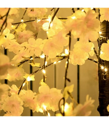 HOMCOM 180cm Cherry Blossom Tree Light with 350 LED Lights Fake Sakura Tree