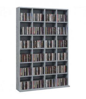 HOMCOM DVD CD Media Storage Rack, Video Display Unit, 89 x 130.5 cm, Grey