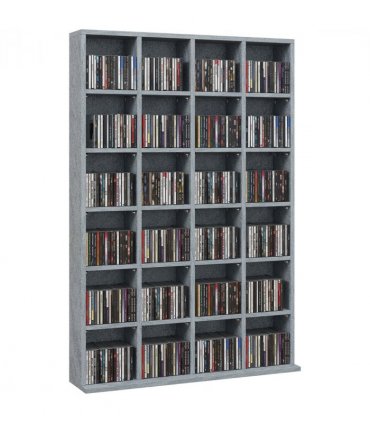 HOMCOM DVD CD Media Storage Rack, Video Display Unit, 89 x 130.5 cm, Grey