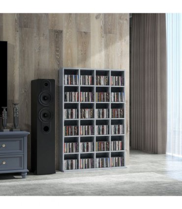 HOMCOM DVD CD Media Storage Rack, Video Display Unit, 89 x 130.5 cm, Grey