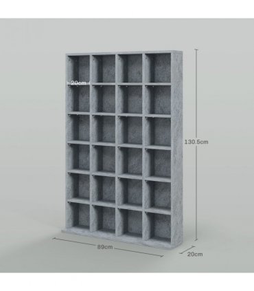 HOMCOM DVD CD Media Storage Rack, Video Display Unit, 89 x 130.5 cm, Grey