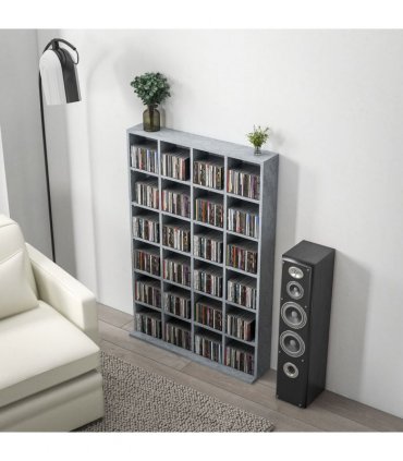 HOMCOM DVD CD Media Storage Rack, Video Display Unit, 89 x 130.5 cm, Grey