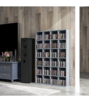 HOMCOM DVD CD Media Storage Rack, Video Display Unit, 89 x 130.5 cm, Grey