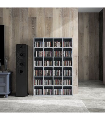 HOMCOM DVD CD Media Storage Rack, Video Display Unit, 89 x 130.5 cm, Grey