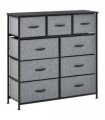 HOMCOM 9 Drawers Storage Chest Dresser Organizer Unit w/ Foldable Bin
