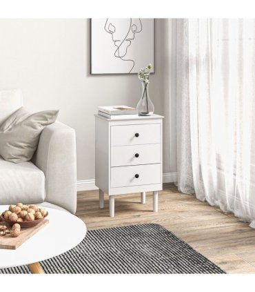 HOMCOM Bedside Table Set of 2, Bedside Cabinet w/ 3 Drawers, Modern Side Table,