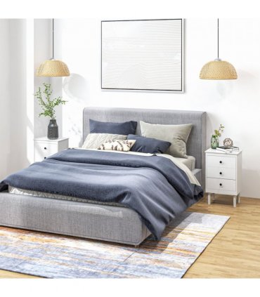 HOMCOM Bedside Table Set of 2, Bedside Cabinet w/ 3 Drawers, Modern Side Table,