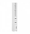 kleankin Freestanding Bathroom Cabinet w/ Open Shelves 3 Cupboards, White