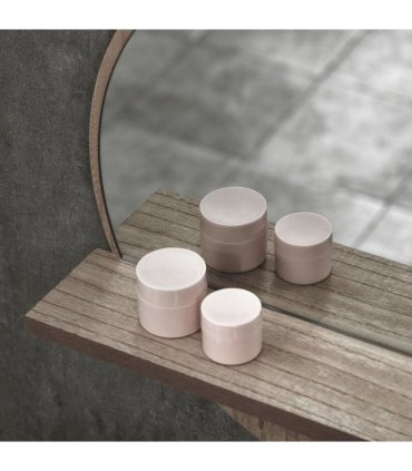 kleankin Round Mirror for Wall Makeup Mirror with Shelf Grey Wood Effect