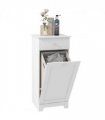 HOMCOM Single Hamper Laundry Storage Cabinet - White