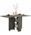 HOMCOM Mobile Drop Leaf Dining Table Folding Desk w/ 2 wheels Storage Shelves