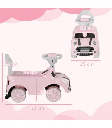 AIYAPLAY Ride On Car Foot To Floor Sliding Car w/ Air Horn - Pink