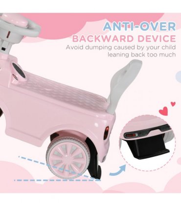 AIYAPLAY Ride On Car Foot To Floor Sliding Car w/ Air Horn - Pink