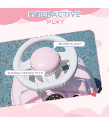 AIYAPLAY Ride On Car Foot To Floor Sliding Car w/ Air Horn - Pink