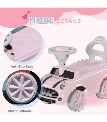AIYAPLAY Ride On Car Foot To Floor Sliding Car w/ Air Horn - Pink