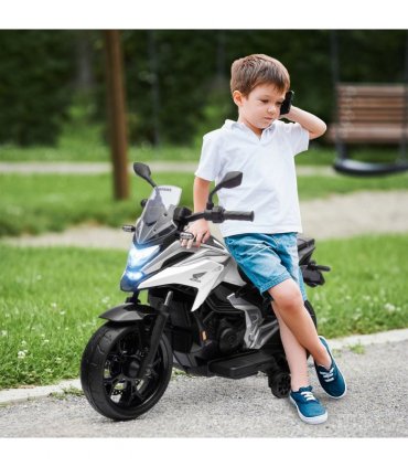 AIYAPLAY Honda Licensed 12V Kids Electric Motorbike w/ Music Headlights - White