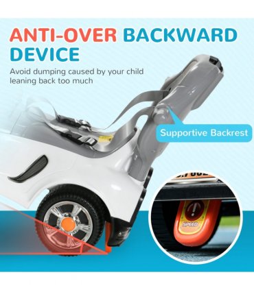 AIYAPLAY 3 in 1 Ride on Push Car, Cartoon Robot Foot to Floor Slider - White