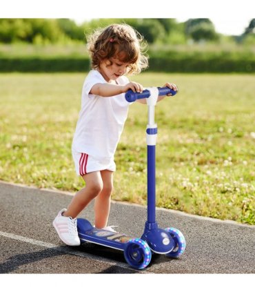 AIYAPLAY Kids 3 Wheel Scooter for 2-6 Years Old w/ Adjustable Height, Blue