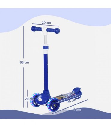 AIYAPLAY Kids 3 Wheel Scooter for 2-6 Years Old w/ Adjustable Height, Blue