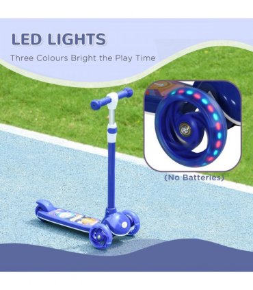 AIYAPLAY Kids 3 Wheel Scooter for 2-6 Years Old w/ Adjustable Height, Blue