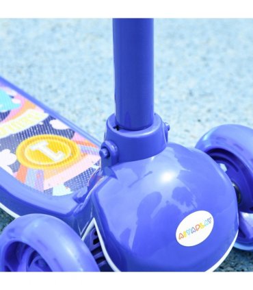 AIYAPLAY Kids 3 Wheel Scooter for 2-6 Years Old w/ Adjustable Height, Blue