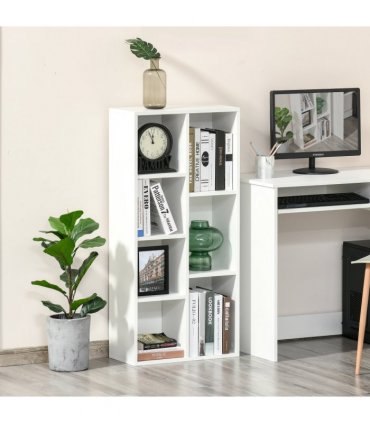 HOMCOM Bookcase Modern Bookshelf Cabinet for Home Office White