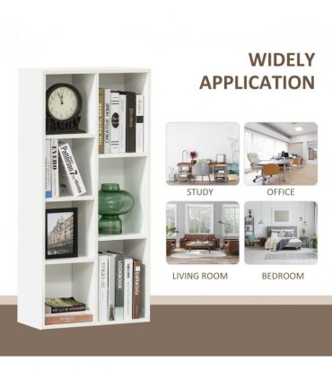 HOMCOM Bookcase Modern Bookshelf Cabinet for Home Office White