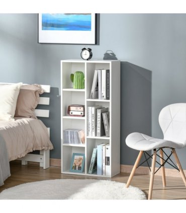 HOMCOM Bookcase Modern Bookshelf Cabinet for Home Office White