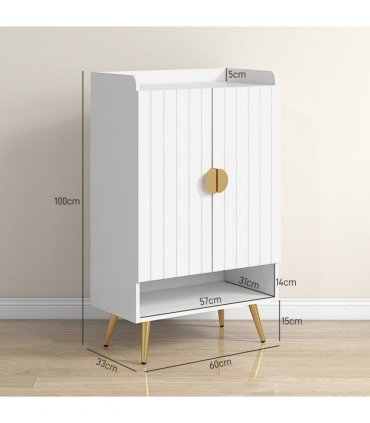 HOMCOM Modern Shoe Cabinet with 2 Doors, Open Shelf and Adjustable Shelves, 15 Pair Hallway Shoe Cupboard, Entryway Storage Unit, White