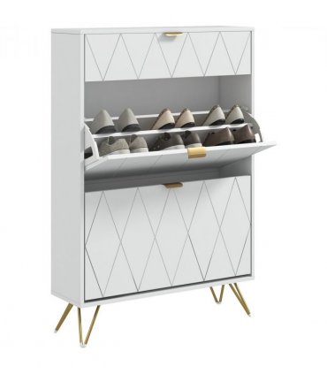 HOMCOM Slim Shoe Storage Cabinet with Flip Drawers for Entryway, Hallway, White