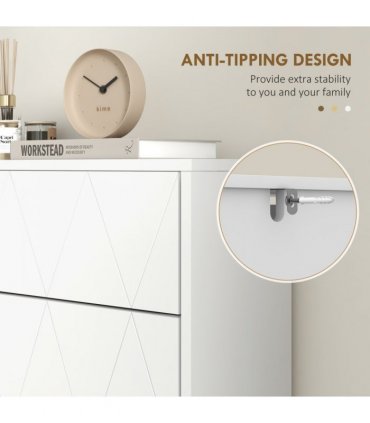 HOMCOM Slim Shoe Storage Cabinet with Flip Drawers for Entryway, Hallway, White