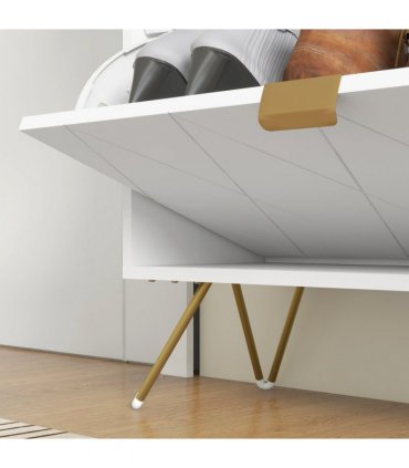 HOMCOM Slim Shoe Storage Cabinet with Flip Drawers for Entryway, Hallway, White