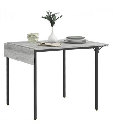 HOMCOM Folding Dining Table, Drop Leaf Table for 2-4 People, Grey