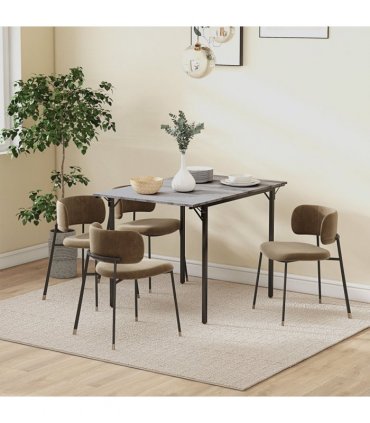 HOMCOM Folding Dining Table, Drop Leaf Table for 2-4 People, Grey