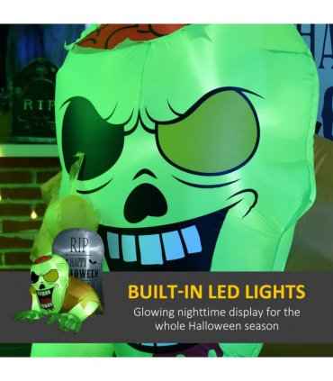 HOMCOM 5FT Halloween Inflatable Ghost, Blow Up Garden Decorations LED Decor